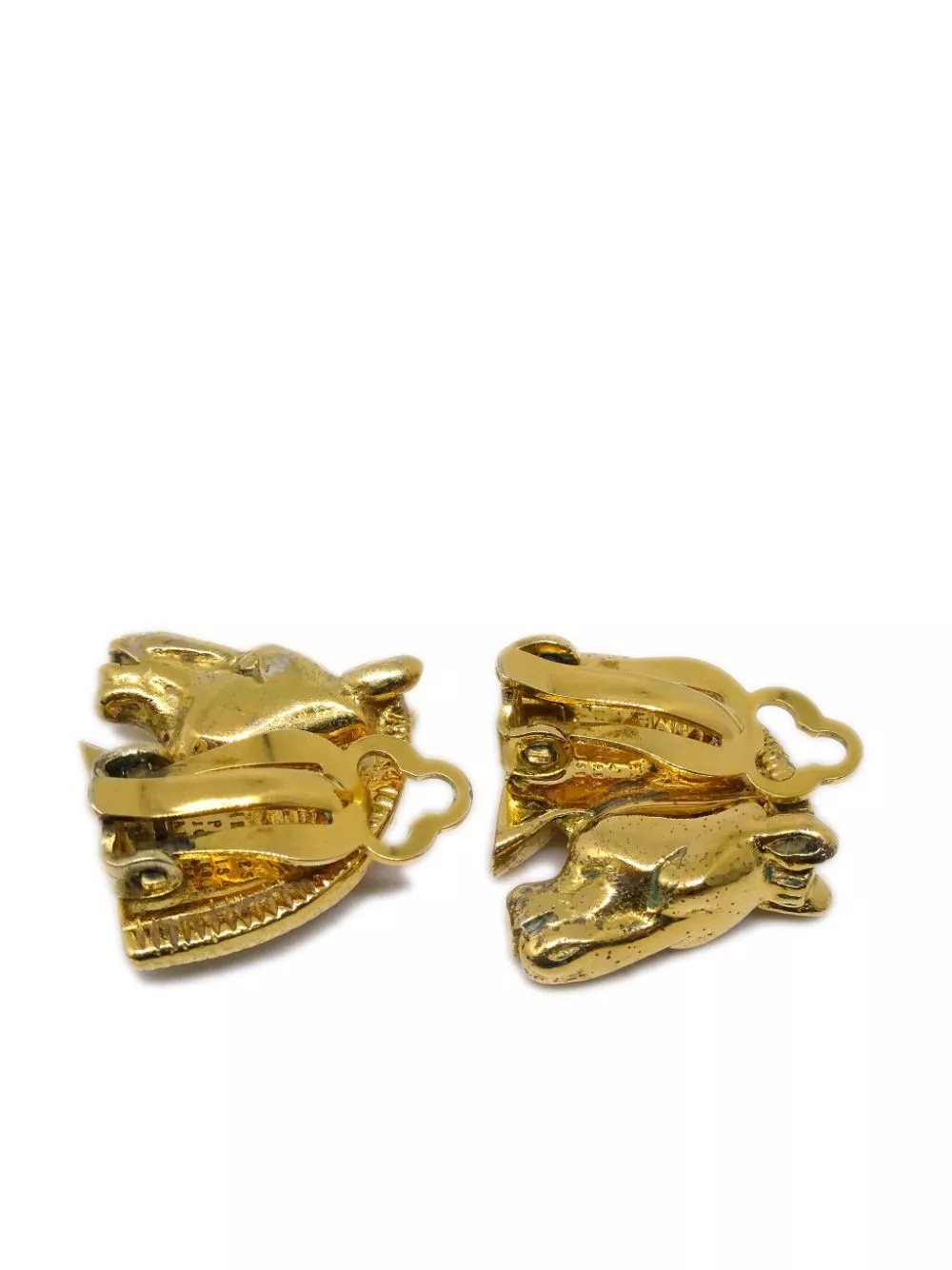 Affordable Hermes 1990-2000s horse-motif clip-on earrings Women 0115